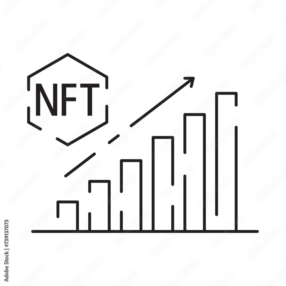 Icon Line NFT vector digital token Icon Line NFT vector digital token