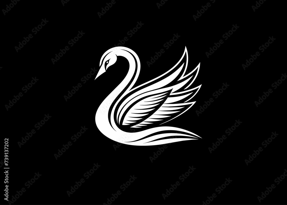 Obraz premium SWAN logo, isolated, vector