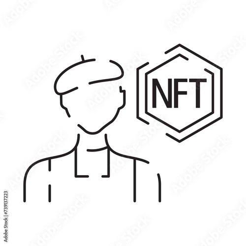 Icon Line NFT vector digital token