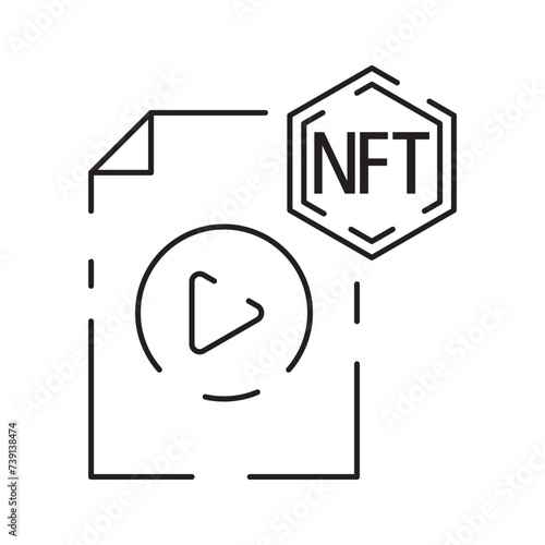 Icon Line NFT vector digital sign