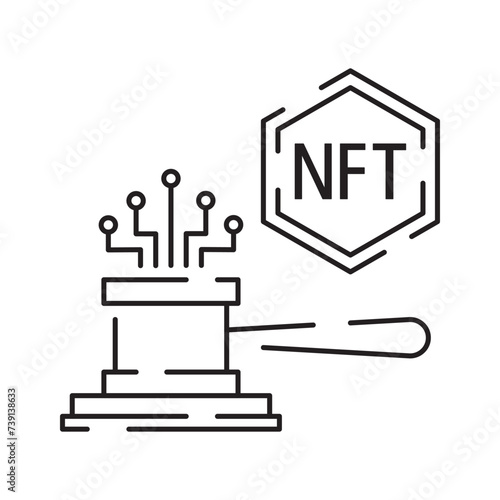Icon Line NFT vector digital sign