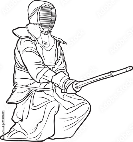 Kendo Practitioner in Traditional Gear

