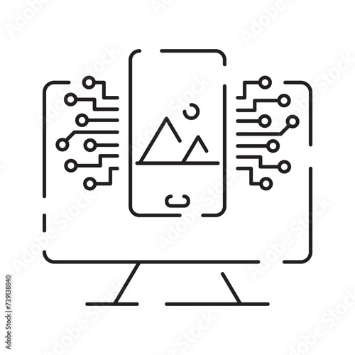 Icon Line NFT vector digital sign