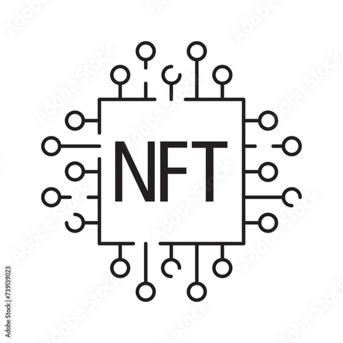 Icon Line NFT vector digital sign
