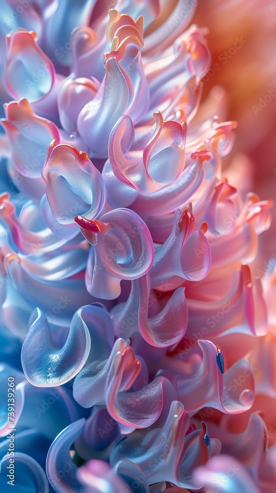 Extreme Close-Up: Hyacinth's allure shines in a mesmerizing extreme macro shot, each petal a world of intricate details. Extreme Close-Up: Hyacinth's allure shines in a mesmerizing extreme macro shot, each petal a world of intricate details.