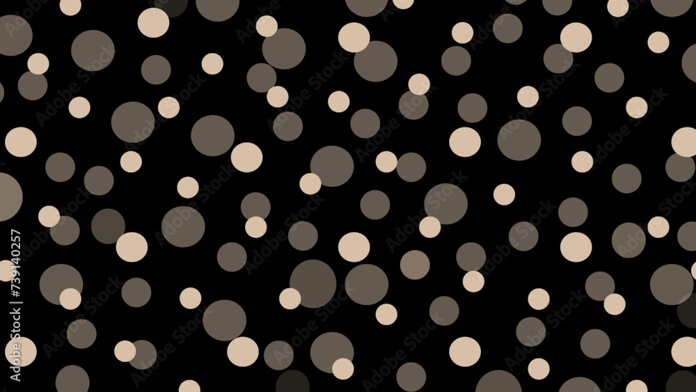 Black seamless pattern with beige drops Black seamless pattern with beige drops