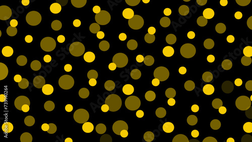 Black seamless pattern with yellow drops