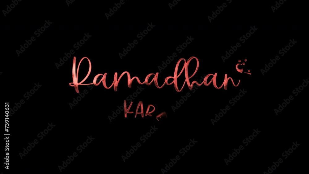 Animated ramadan text with red foil effect on a transparent background, ideal for festive social media posts, greeting cards, and banners. Animated ramadan text with red foil effect on a transparent background, ideal for festive social media posts, greeting cards, and banners.