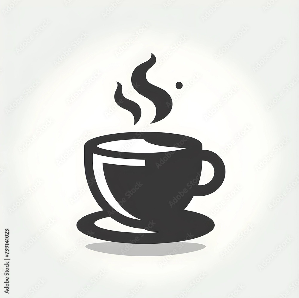flat logo of Vector cup of coffee with steam icon illustration flat logo of Vector cup of coffee with steam icon illustration