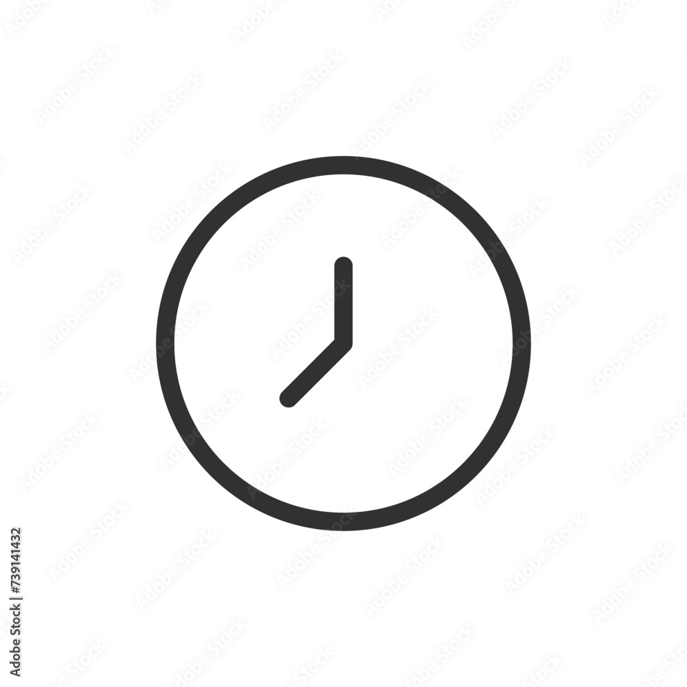 Clock, linear icon. Line with editable stroke Clock, linear icon. Line with editable stroke