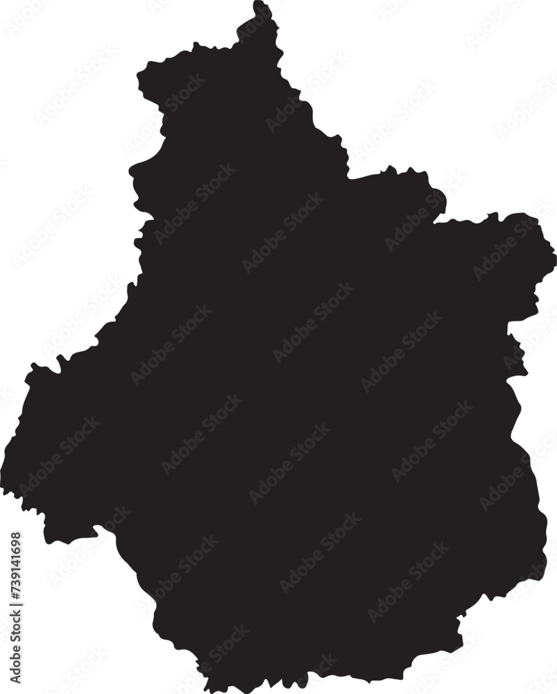 Centre-Val de Loire maps for design. Blank, white and black backgrounds - Line icon