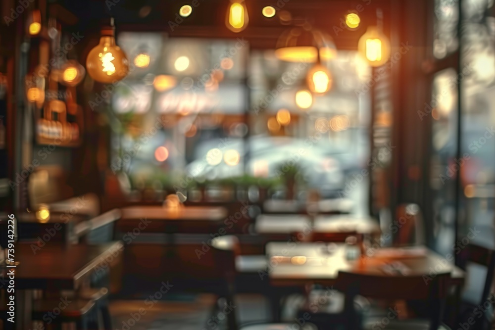 Blurred cafe scene perfect for background ambiance capturing essence of bustling coffee shop or restaurant with bokeh effect showcasing abstract interior atmosphere suitable for business dining Blurred cafe scene perfect for background ambiance capturing essence of bustling coffee shop or restaurant with bokeh effect showcasing abstract interior atmosphere suitable for business dining
