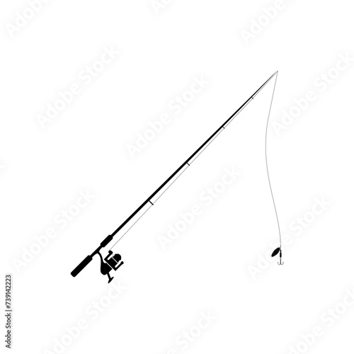 Fishing rod icon isolated on transparent background
