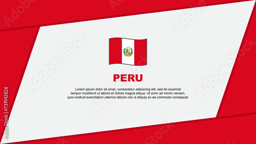 Peru Flag Abstract Background Design Template. Peru Independence Day Banner Cartoon Vector Illustration. Banner