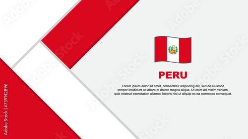 Peru Flag Abstract Background Design Template. Peru Independence Day Banner Cartoon Vector Illustration. Illustration