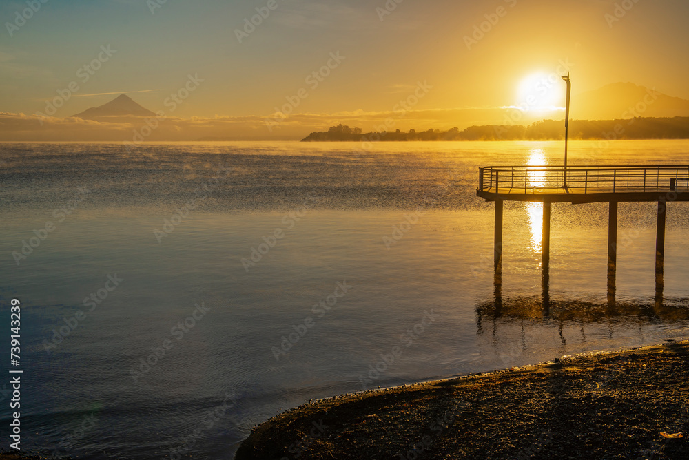 A beautiful sunset in Puerto Varas, Chile
