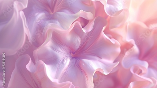 Hyacinth's ethereal beauty in extreme macro, wavy patterns whispering calming rhythms.