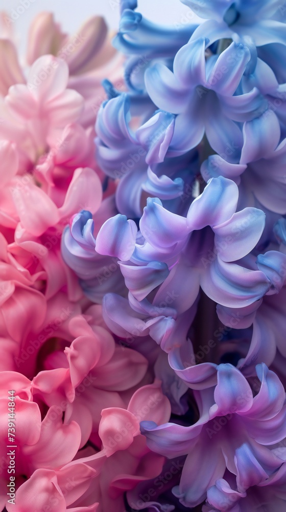 Petal Poetry: A close-up portrait of the Hyacinth reveals the intricate beauty of its petals, a poetic dance of colors and textures. Petal Poetry: A close-up portrait of the Hyacinth reveals the intricate beauty of its petals, a poetic dance of colors and textures.