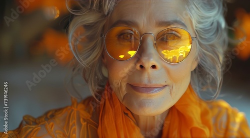 Portait d'une femme agée souriante