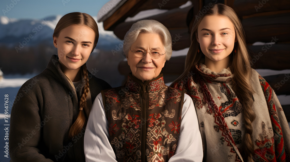 Three Generations of Women: Grandmother, Daughter, and Granddaughter