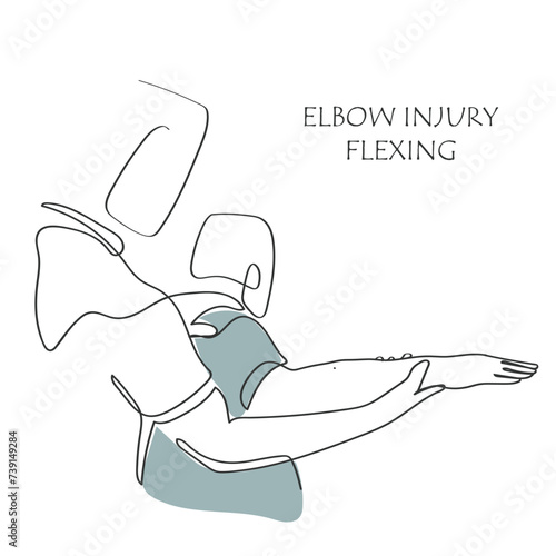 Hand drawn line art vector of Physiotherapy. Fitness training art. Joint Mobility and functionality exercises. Elderly patient at physiotherapist office for injury exercises. Chiropractic treatment.