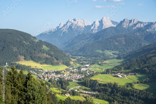 Panoramic view of idyllic Dolomites mountain  South Tyrol  Italy