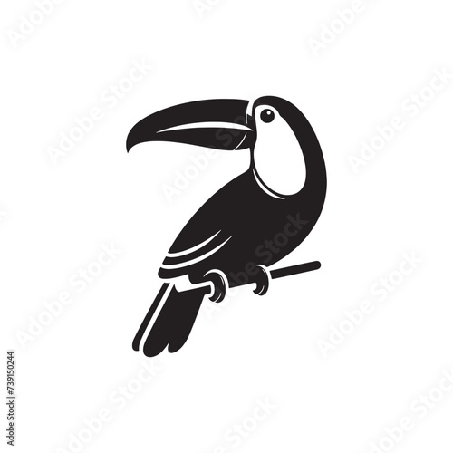 Luminescent Reverie: The Dreamy Toucan Silhouette in Minimal Glow - Toucan Illustration

