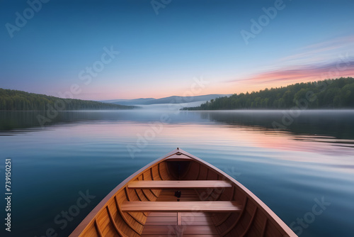 Boat Floating on Calm Lake