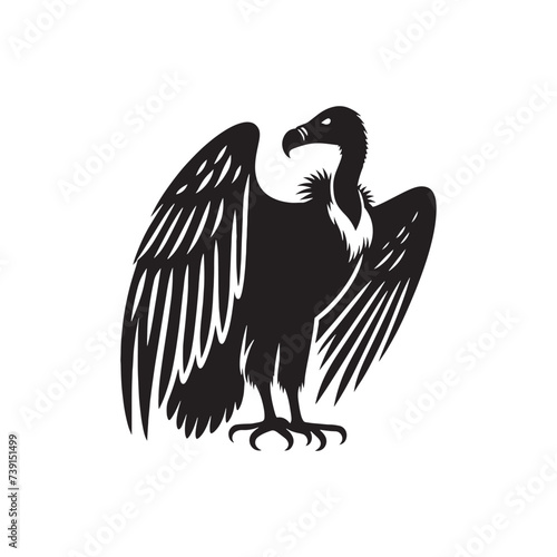Cosmic Contours: Vulture Silhouette in Galactic Harmony - Vulture Vector
