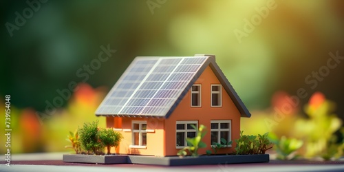 Sustainable energy solution Stylish residence with solar panels on roof. Concept Renewable Energy, Solar Power, Sustainable Living, Stylish Homes, Eco-Friendly Technology