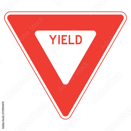 vector yield traffic sign photo
