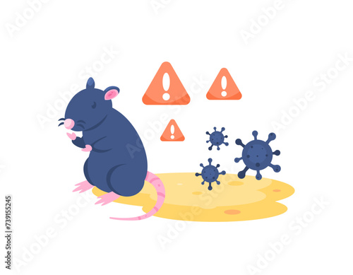 Leptospirosis. A bacterial disease spread through the urine of infected animals. spread of viruses or diseases through rat urine. health problems. illustration concept design. graphic elements. Vector