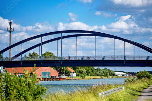 Bridge over canal - blue sky