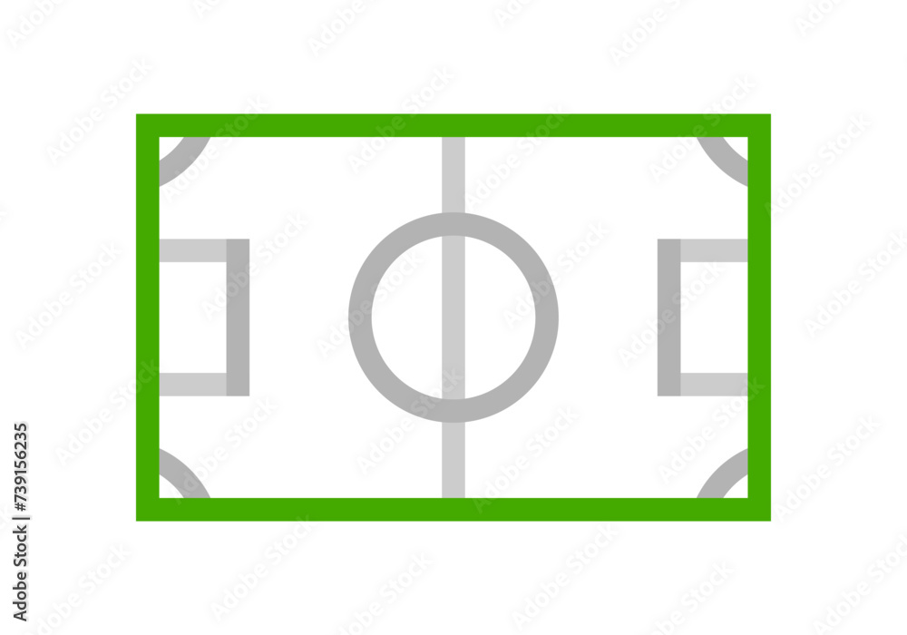 Football field outline icon top view vector design Football field outline icon top view vector design