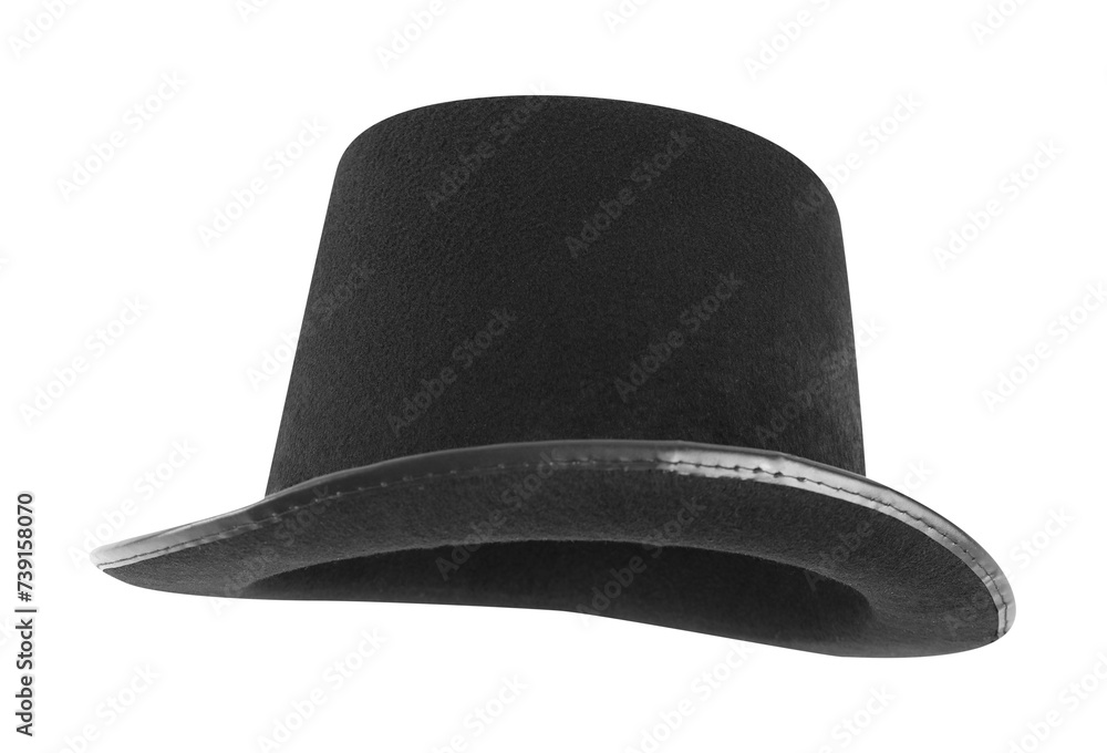 Black magician top hat isolated on white Black magician top hat isolated on white