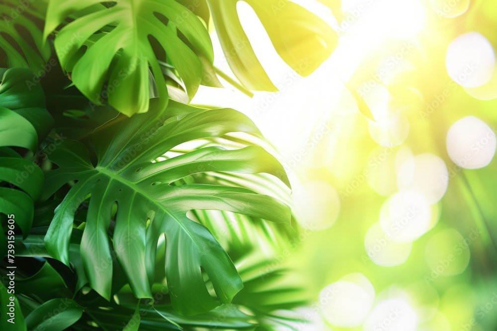 Fototapeta premium Vivid tropical Leaves Showcasing Vibrant Colors and Natural Patterns