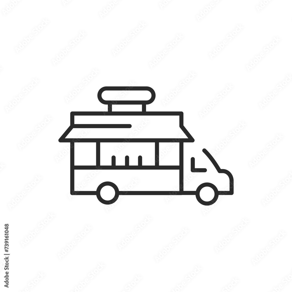 Food Truck Line Art Icon Stock Vector | Adobe Stock