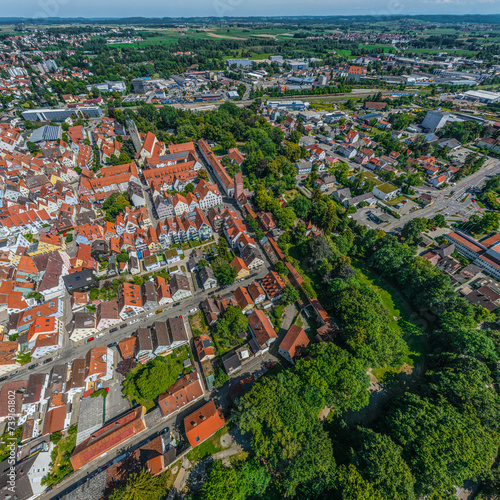 Ausblick auf Memmingen in der Region Donau-Iller in Oberschwaben, Blick zum Kaisergraben photo