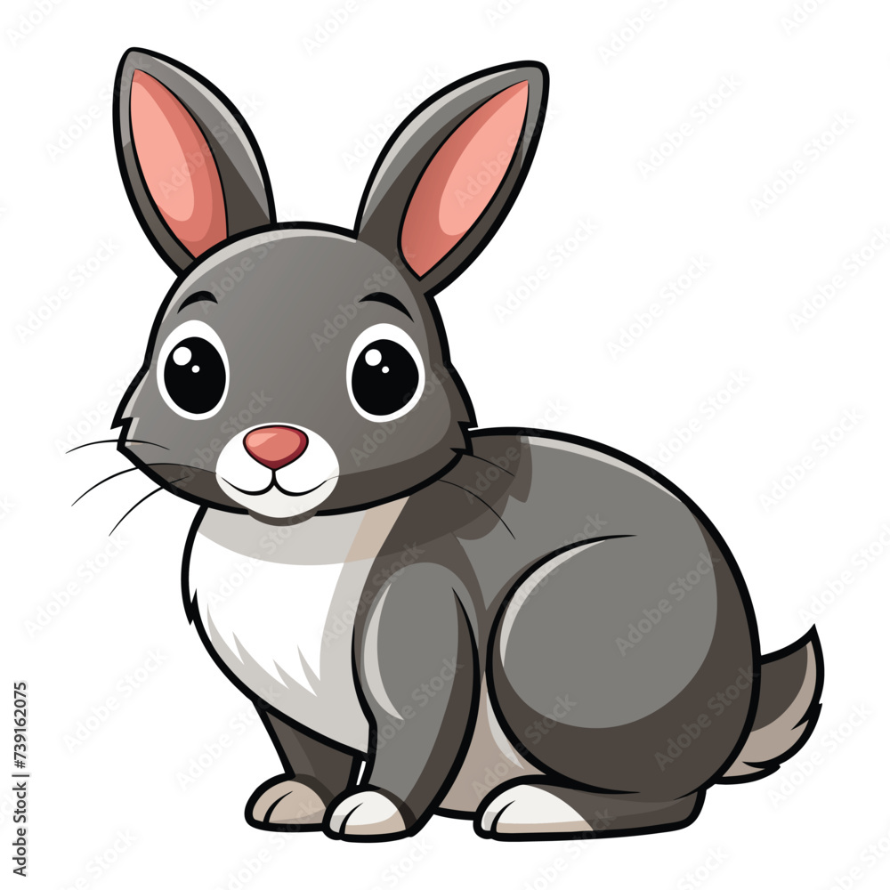 Vector animal rabbit illustration on white