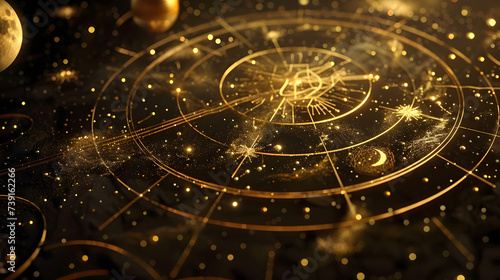 Wallpaper Mural 宇宙の魅力、星と月、惑星のイラスト Torontodigital.ca