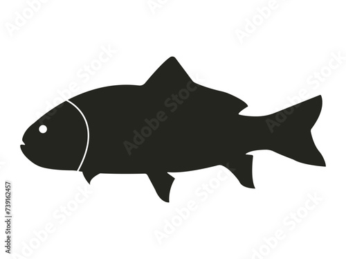Aquatic animals with fish various fins, scales, tails and gills, Farm Element logo, Black fish Logo template design, Vector illustration and icon.
