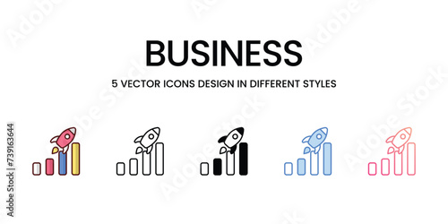 Business Icons set. Suitable for Web Page, Mobile App, UI, UX and GUI design, vector stock illustration