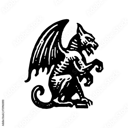 Hand-Drawn Gargoyle Illustration