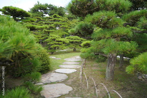 日本の四国、香川県、高松にある玉藻公園の披雲閣。たまも公園にある古い日本建築の家屋。