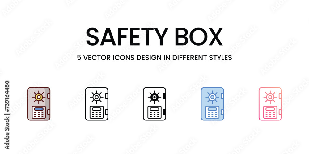 Safety box Icons set. Suitable for Web Page, Mobile App, UI, UX and GUI design, vector stock illustration Safety box Icons set. Suitable for Web Page, Mobile App, UI, UX and GUI design, vector stock illustration
