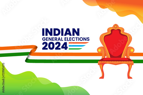 Indian General Election with Fight for Prime Minister Chair Concept Vector Illustration