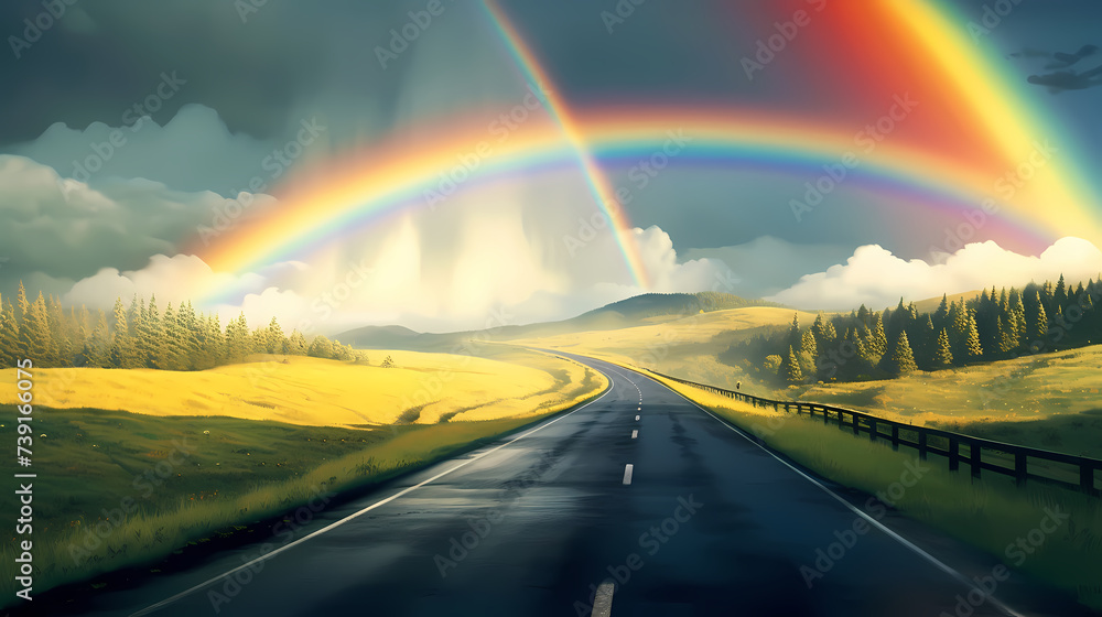 rainbow after rain, rainbow background