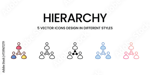 Hierarchy Icons set. Suitable for Web Page, Mobile App, UI, UX and GUI design, vector stock illustration