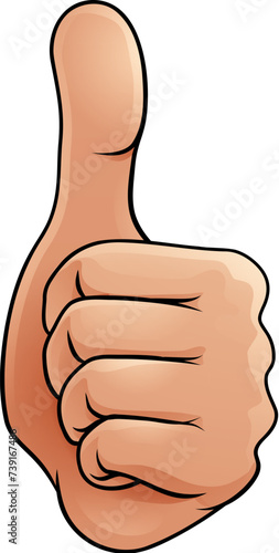 A thumbs up cartoon hand giving a like or OK thumb gesture © Christos Georghiou