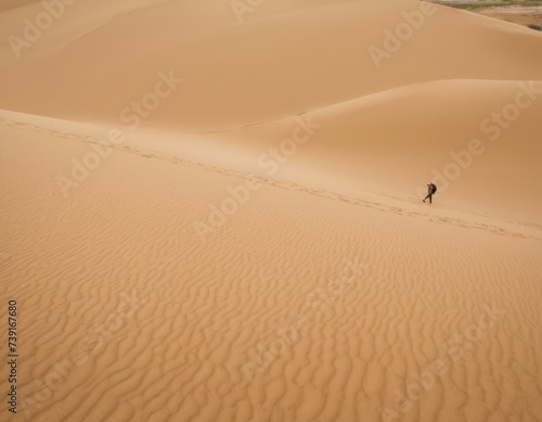 View of the Sahara desert at sunset